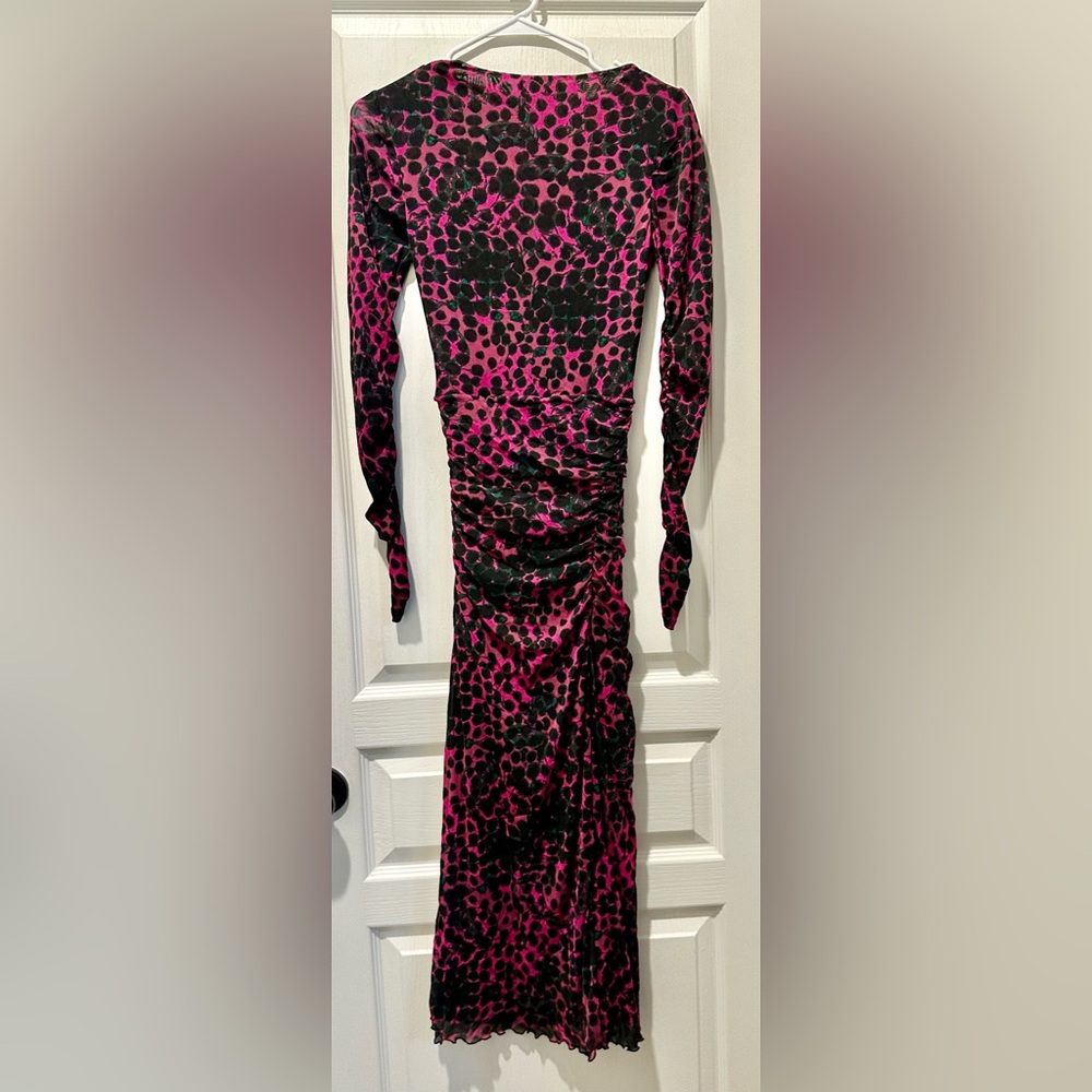 Diane Von Furstenberg Edyna Ruched Midi Dress Asymmetric Neckline ZB1 - Picture 6 of 9